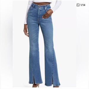 Good American Flare Twisted Slit Jeans 6/28